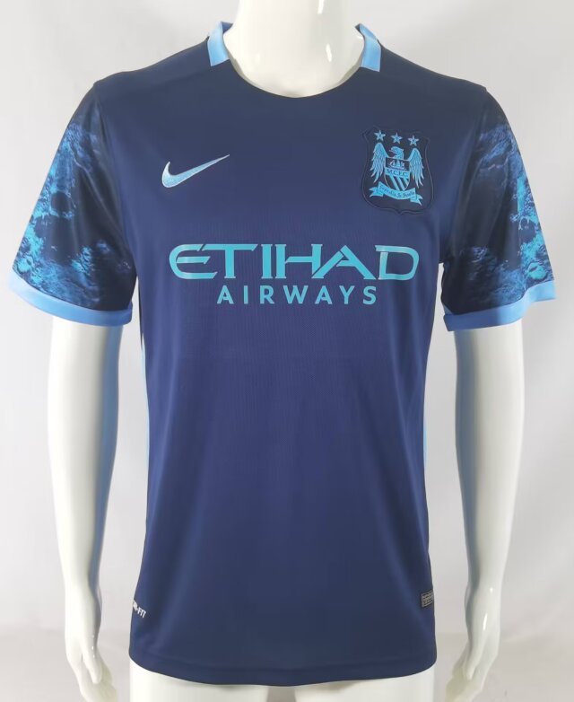 AAA Quality Manchester City 15/16 Away Dark Blue Soccer Jersey